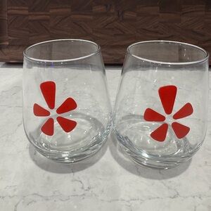 FREE with Purchase: Set of 2 Stemless Wine Glasses with Yelp Logo